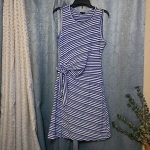 Talbots royal blue and white cotton dress - large